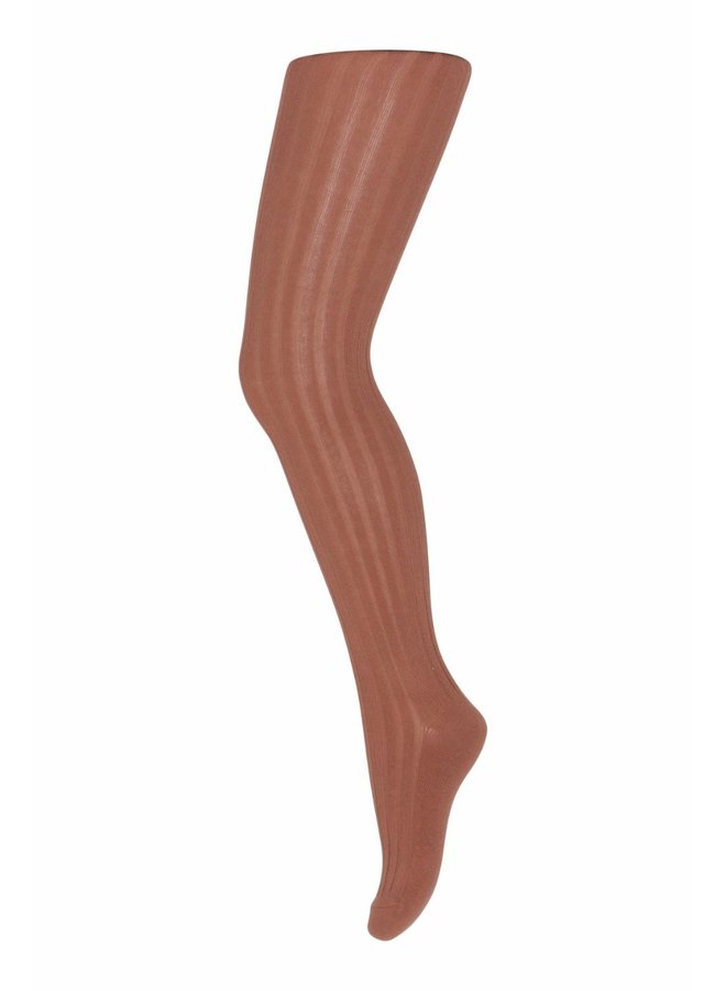 Cotton Rib Tights - Copper Brown 2315