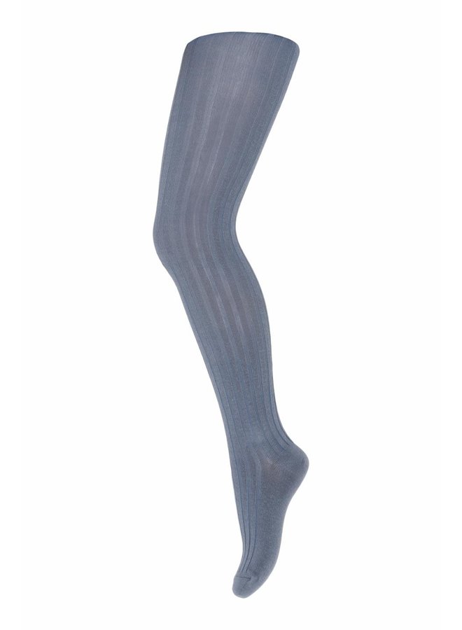 Cotton Rib Tights - Stone Blue 4222