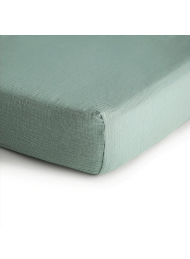 Mushie - Crib Sheet - Roman Green 120 x 60