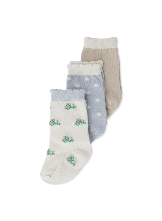 Konges Sløjd - 3-Pack Frill Flower Socks - Tuti