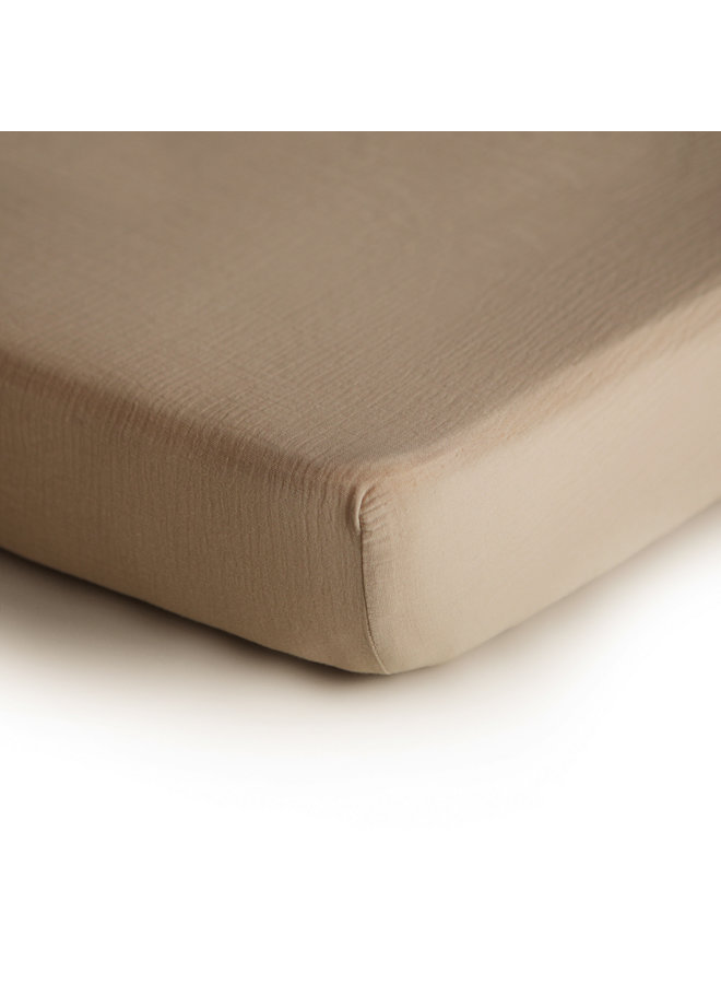 Mushie - Crib Sheet - Natural - Medium (120x60cm)