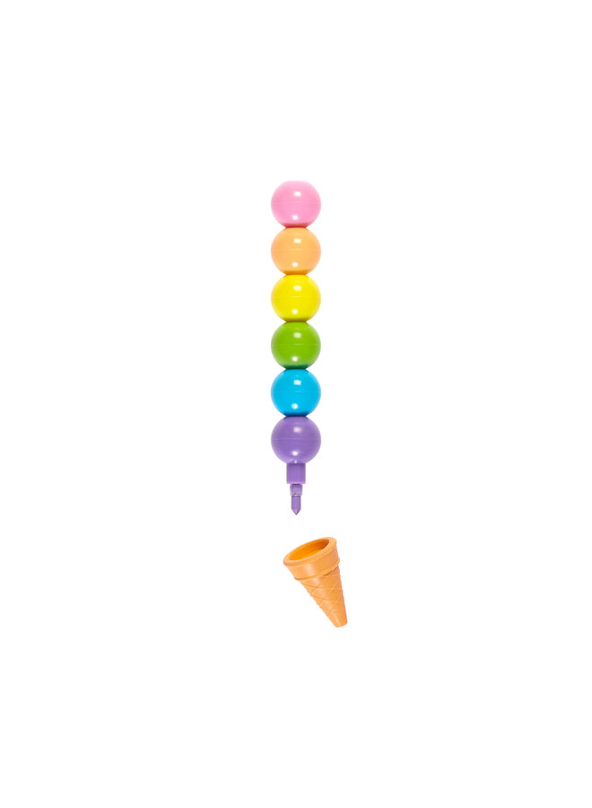 Ooly - 133-099 Rainbow Scoops Stacking Erasable Crayons