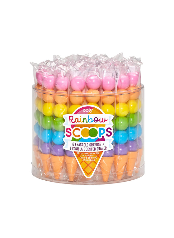 Ooly - 133-099 Rainbow Scoops Stacking Erasable Crayons