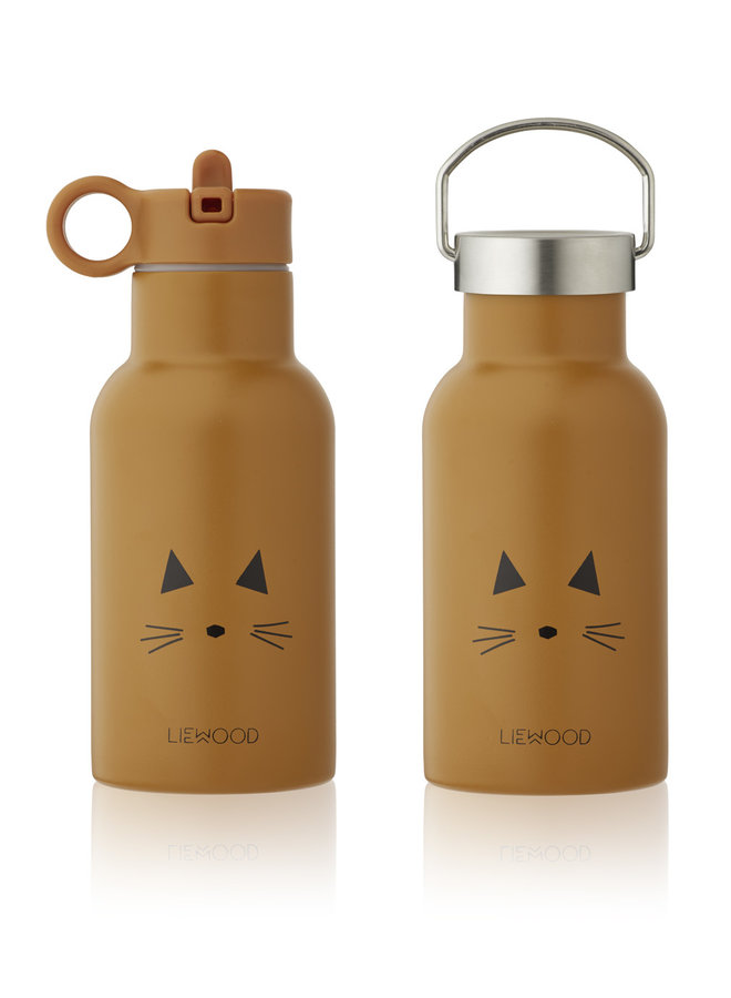 Liewood - Anker Water Bottle - Cat Mustard
