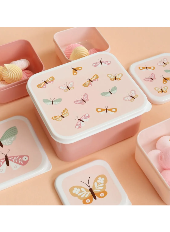 A Little Lovely Company - Lunch & snack box set: Vlinders