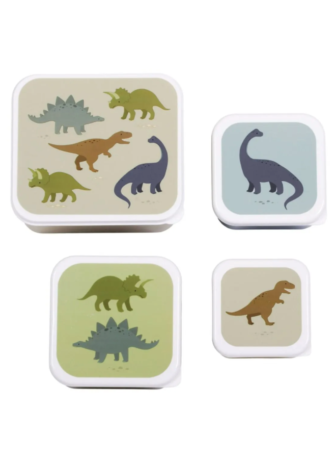 A Little Lovely Company - Lunch & snack box set: Dinosaurussen