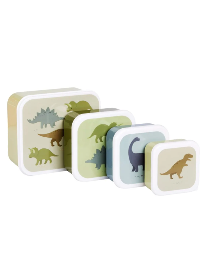 A Little Lovely Company - Lunch & snack box set: Dinosaurussen