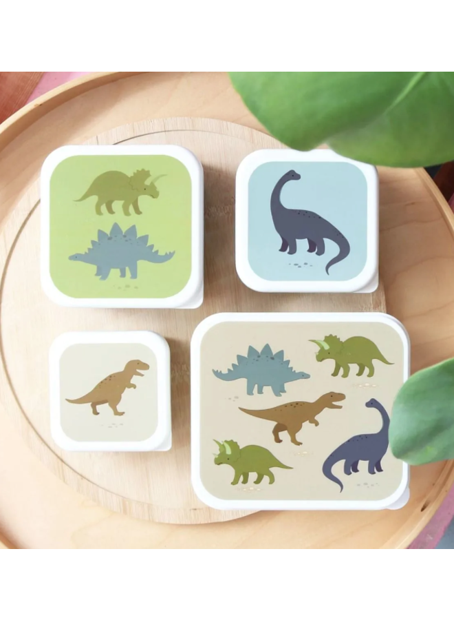 A Little Lovely Company - Lunch & snack box set: Dinosaurussen