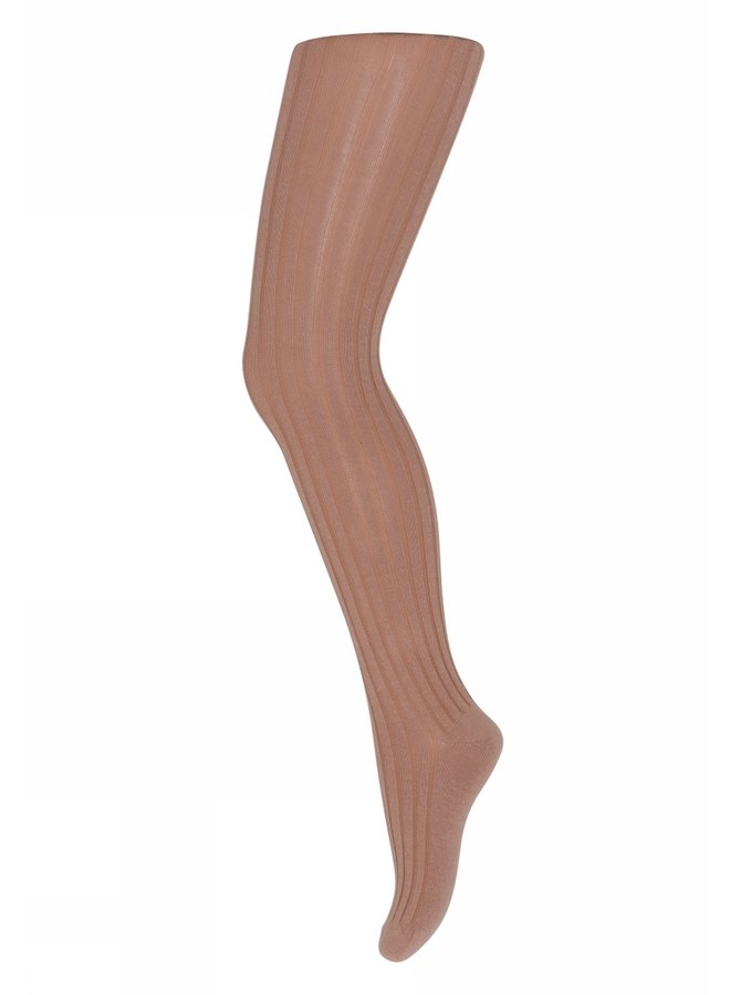 Cotton Rib Tights - 858 - Tawny Brown