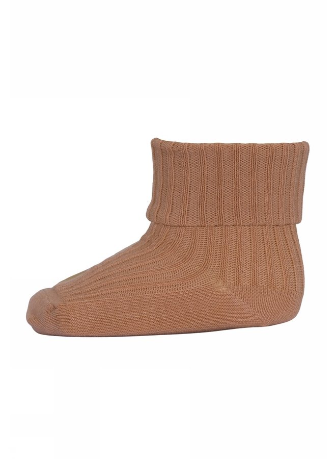 Cotton Rib Baby Socks - 858 - Tawny Brown