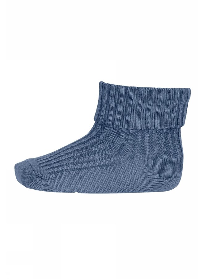 Cotton Rib Baby Socks - 4222 - Stone Blue