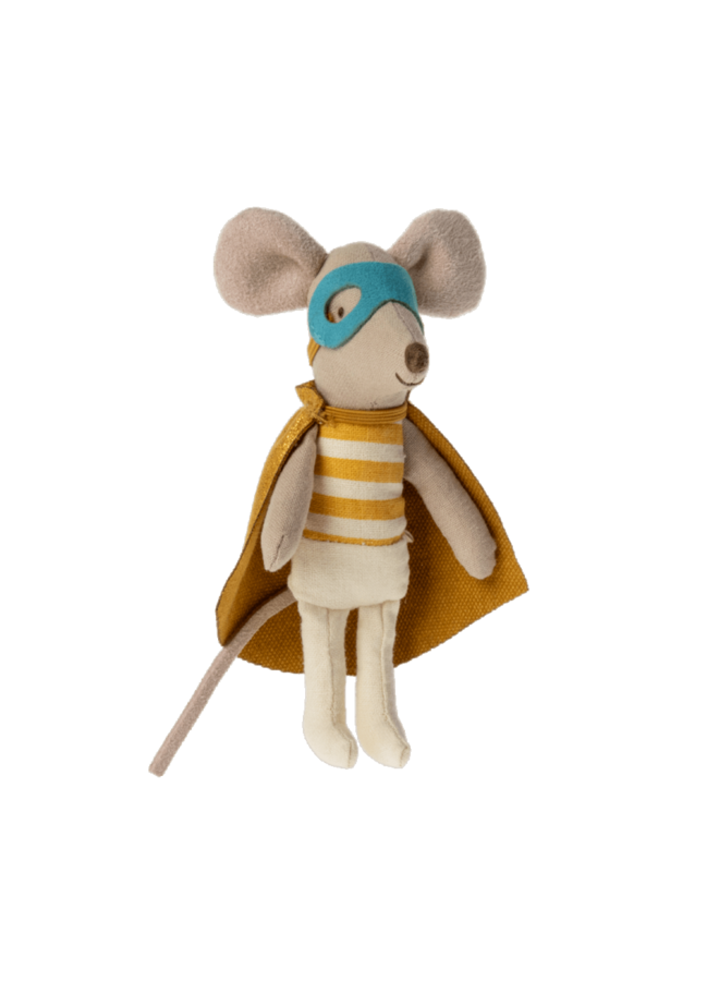 Maileg - 17-2101-01 - Super Hero Mouse -  Little Brother In Matchbox