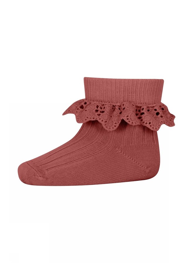 Lea Socks with Lace - 37 - Hot Chocolate