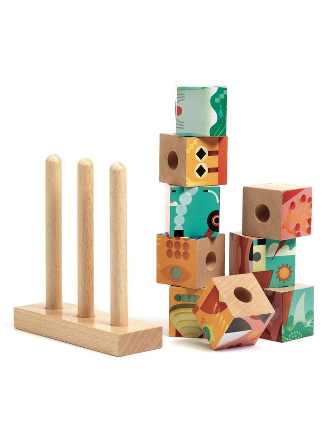 Djeco - 9 Wooden Blocs Puzzle - Puzz-up Sea - DJ01913