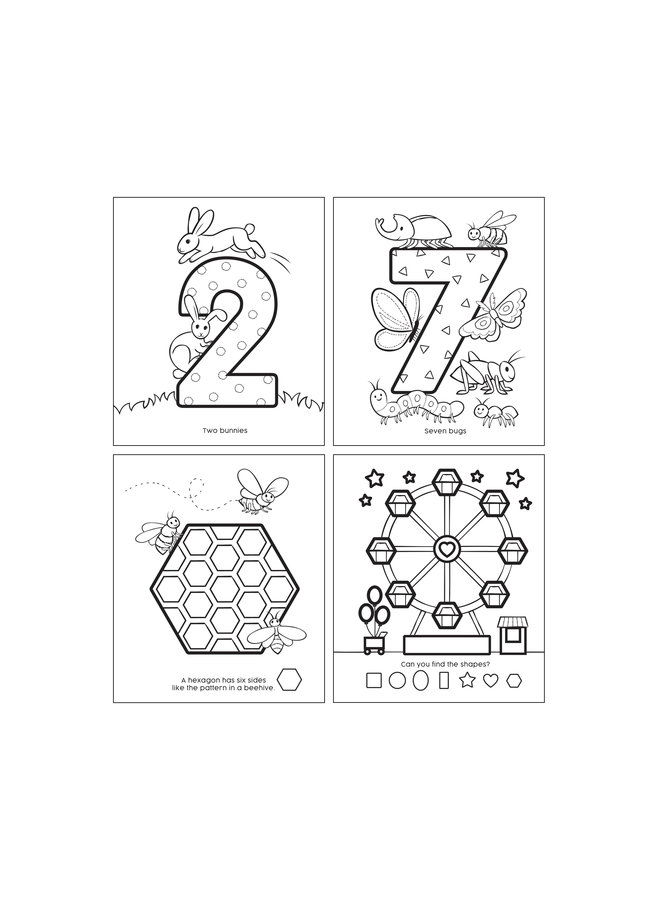 Ooly - 118-259 Toddler Color-In’ Book – 123 Shapes & Numbers