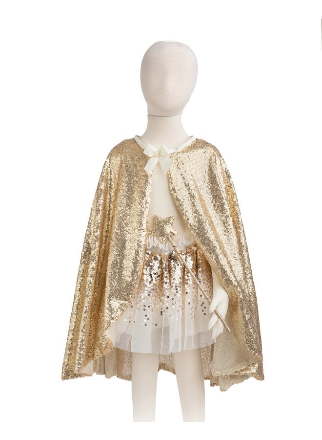 Great Pretenders - Gracious Gold Sequins Cape - 4 / 6Y - 50955