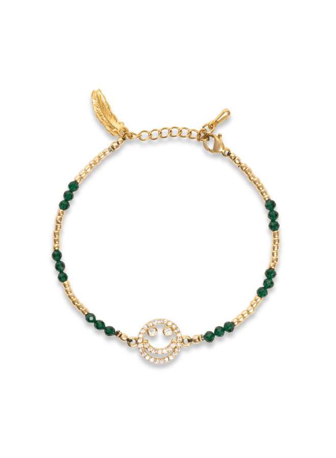 Kids Make Me Smile Bracelet Green Gold