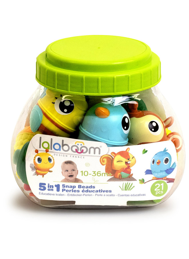 Lalaboom - BL220 Educatieve kralen met 3 dieren (21st)