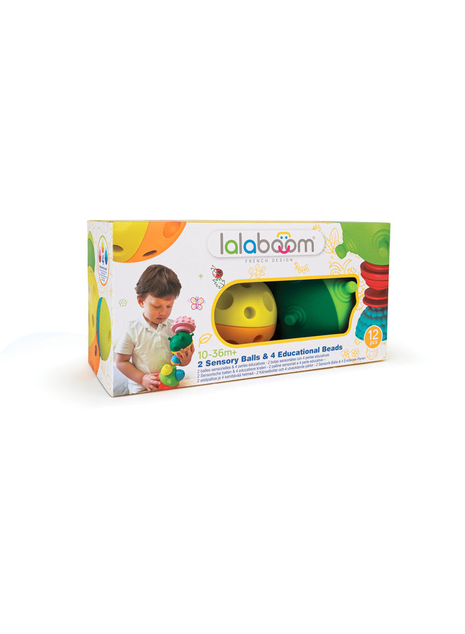 Lalaboom - BL900 Sensorische ballen en educatieve kralen (12st)