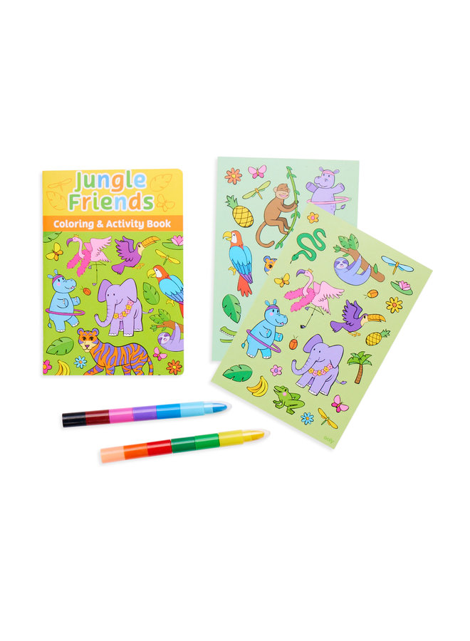 Ooly - 138-015 - Mini Traveler Coloring & Activity Kit – Jungle Friends