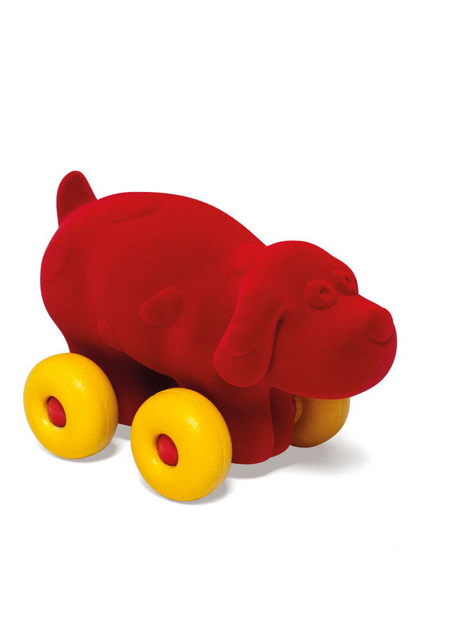 Rubbabu - 20462 Dier op wielen hond rood