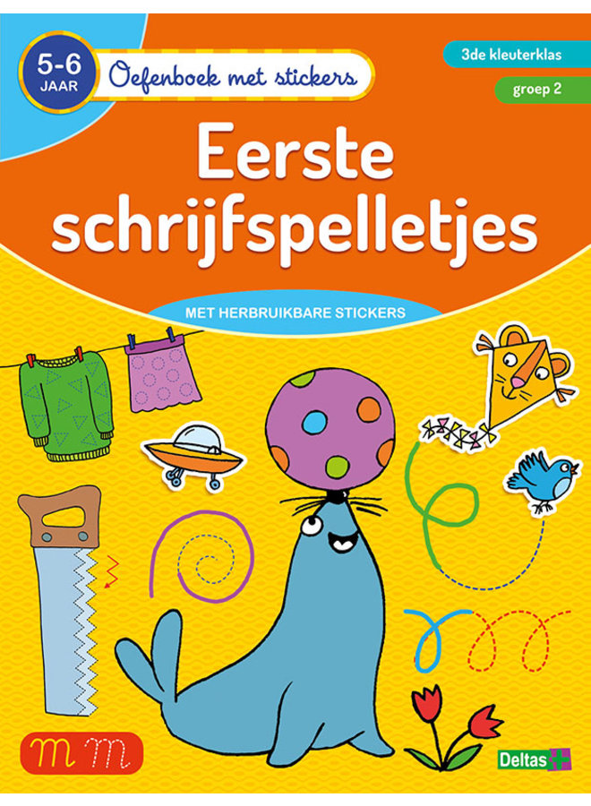 Oefenboek met stickers - Eerste schrijfspelletjes (5-6 jaar)