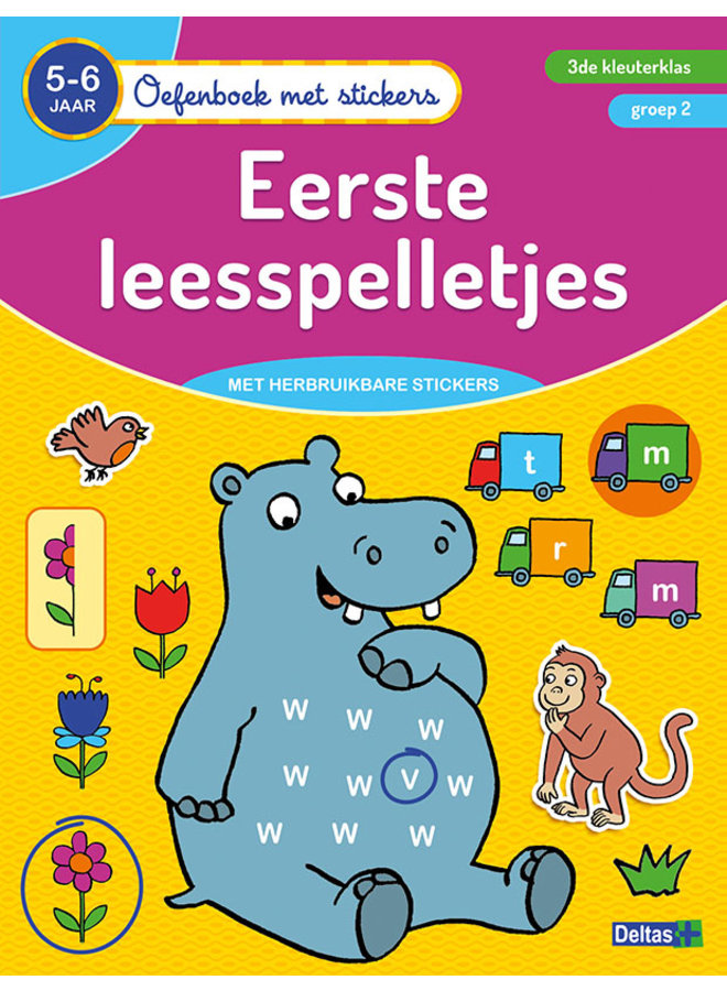 Oefenboek met stickers - Eerste leesspelletjes (5-6 jaar)