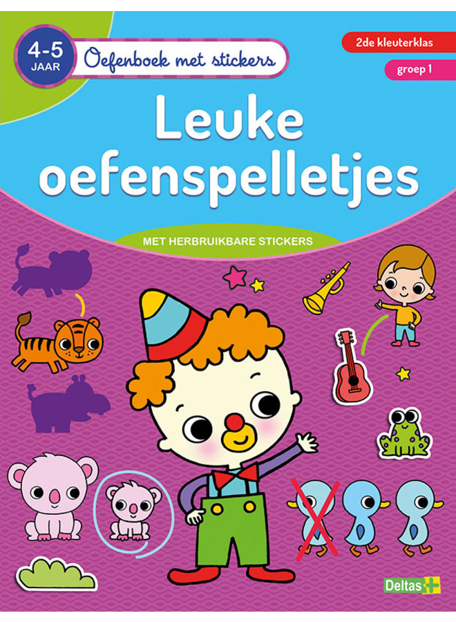 Oefenboek met stickers - Leuke oefenspelletjes (4-5 jaar)
