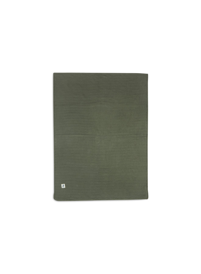 Jollein - Deken Ledikant - Velvet Pure Knit Leaf Green