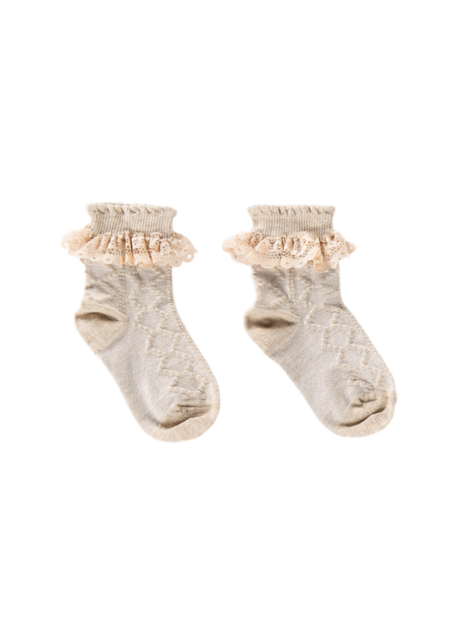 Ankle Socks Pelerine - Oatmeal & Lace