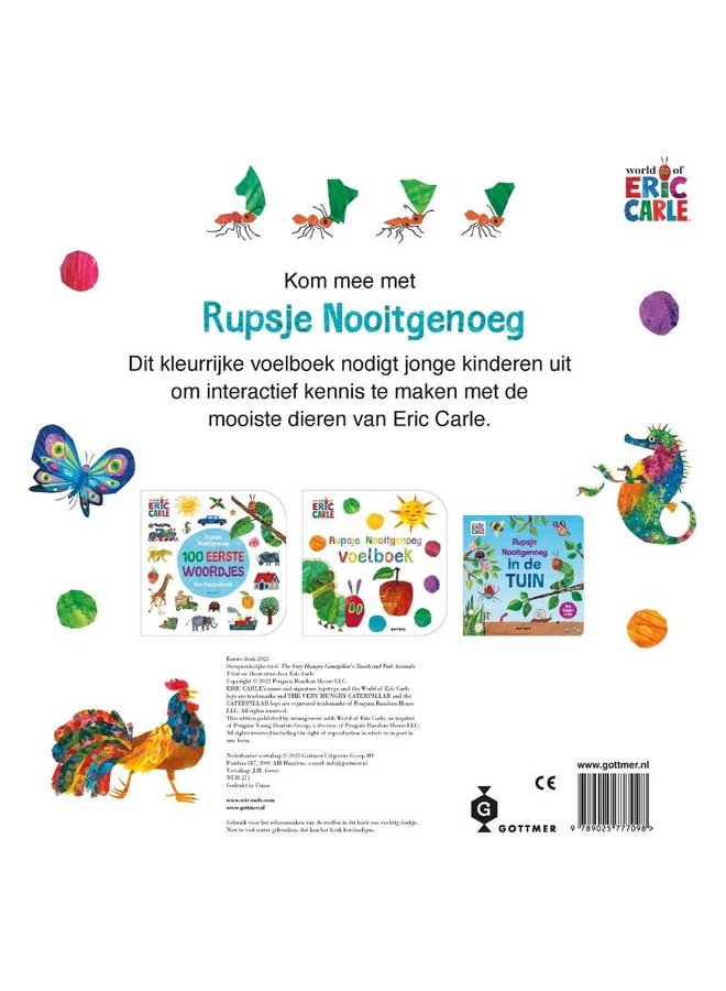 Gottmer - Eric Carle -  Rupsje Nooitgenoeg - Voelboek vol dieren