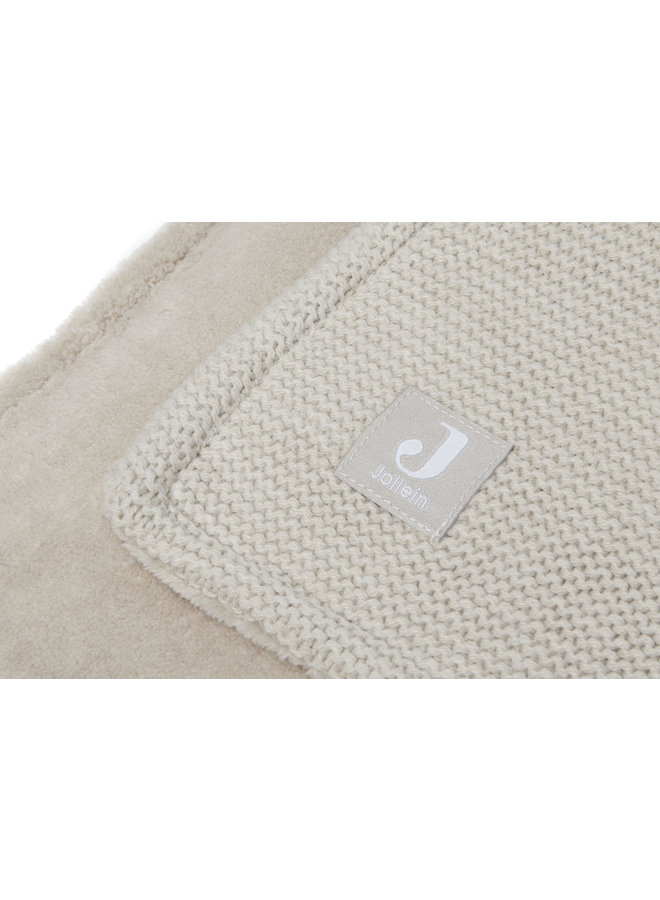 Jollein - Deken Wieg 75x100cm - Basic Knit Nougat/Fleece