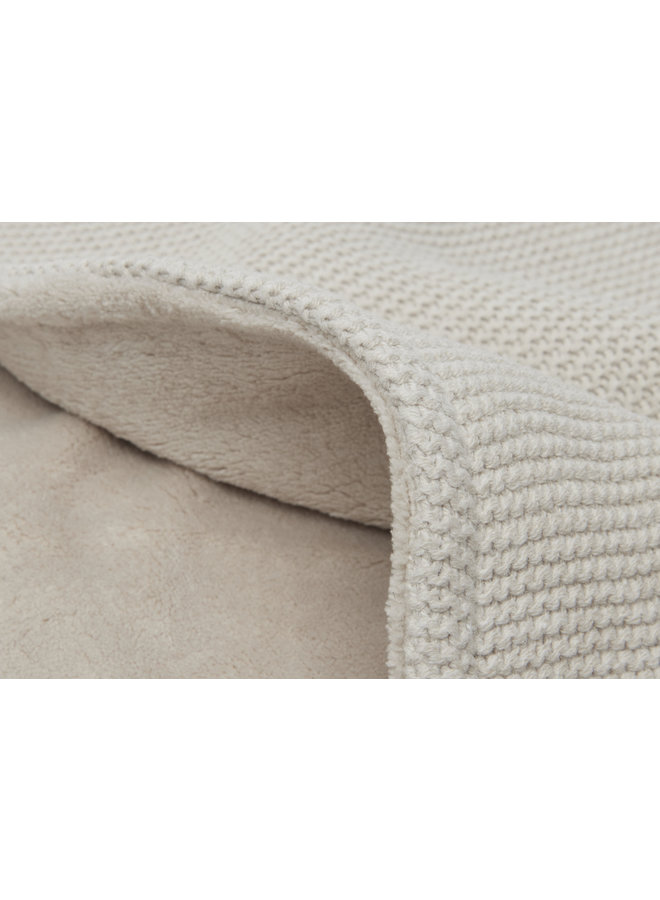 Jollein - Deken Wieg 75x100cm - Basic Knit Nougat/Fleece