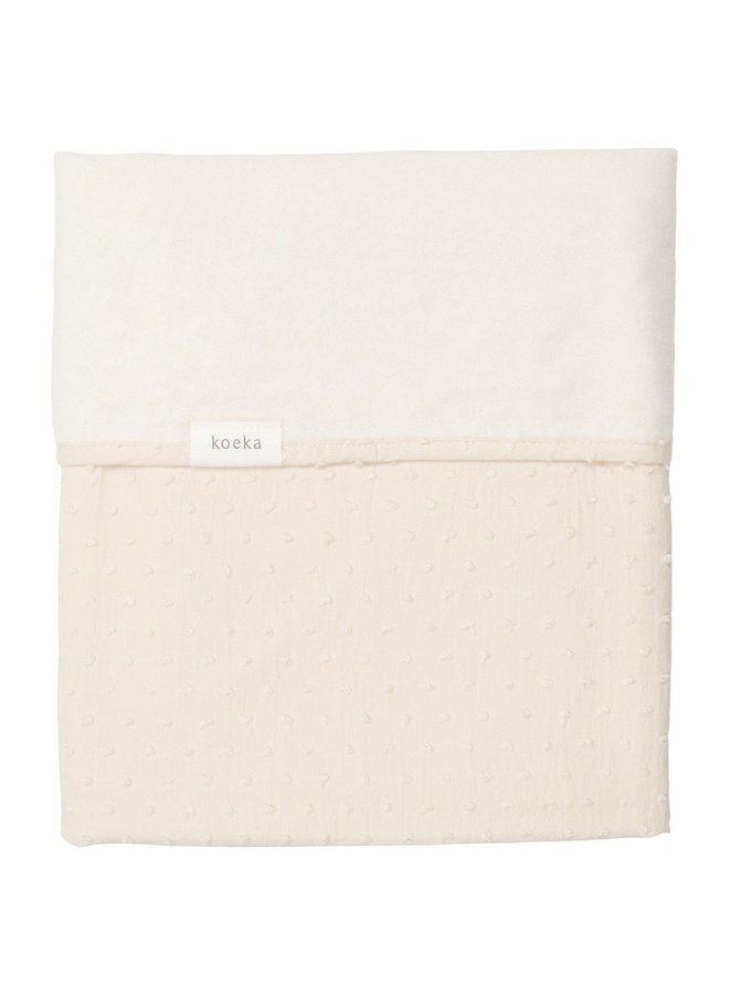 Koeka - Wiegdeken Cotton Fleece Napa - Warm White - 75x100cm