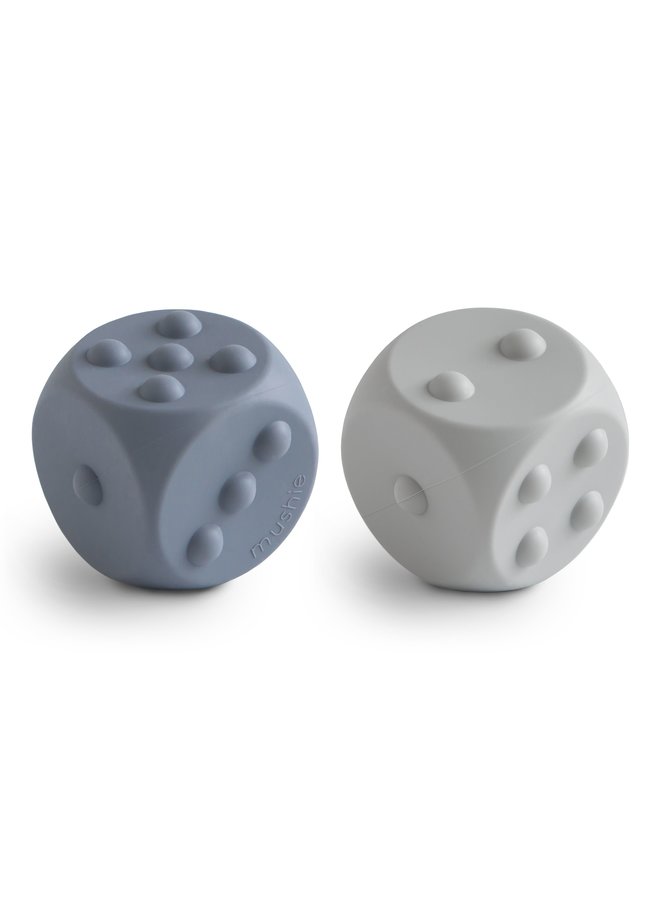 Mushie - Dice Press Toy 2-Pack - Tradewinds / Stone