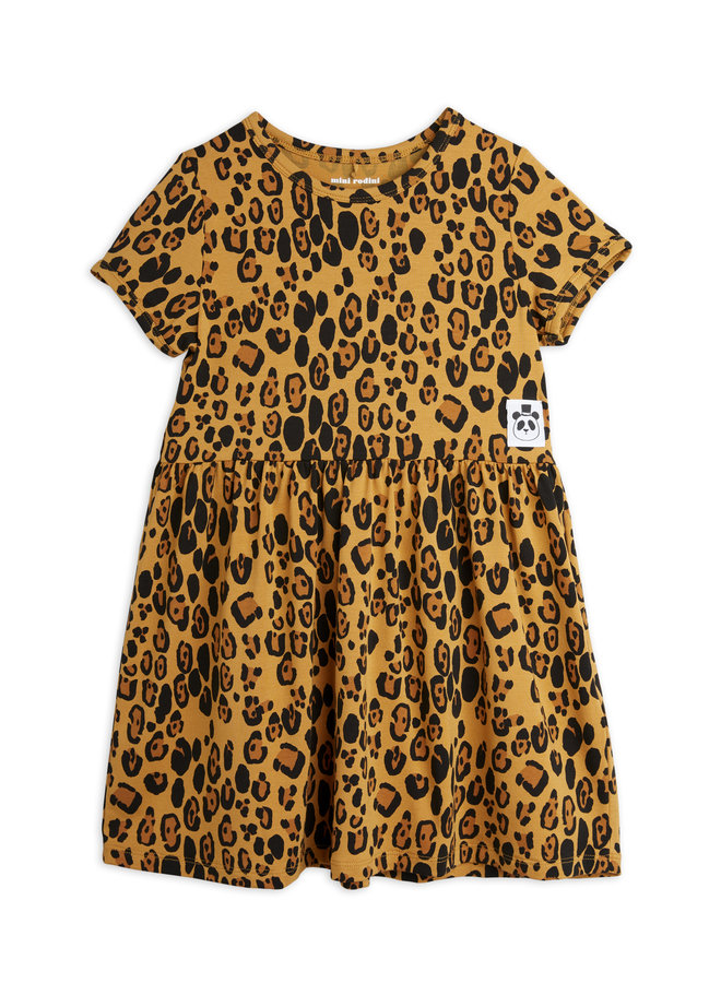 Basic Leopard SS Dress - Beige