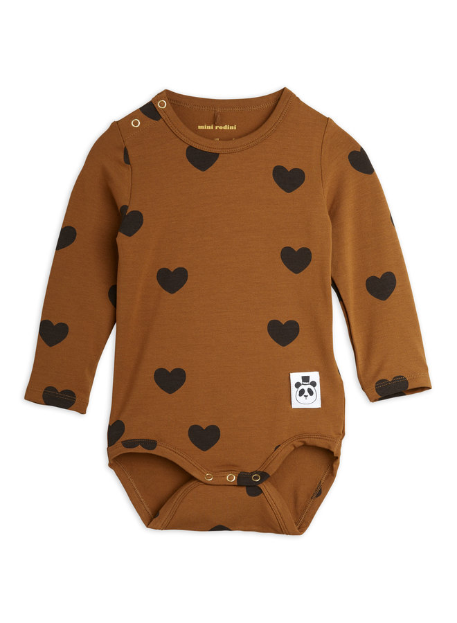 Basic Hearts LS Body - Brown