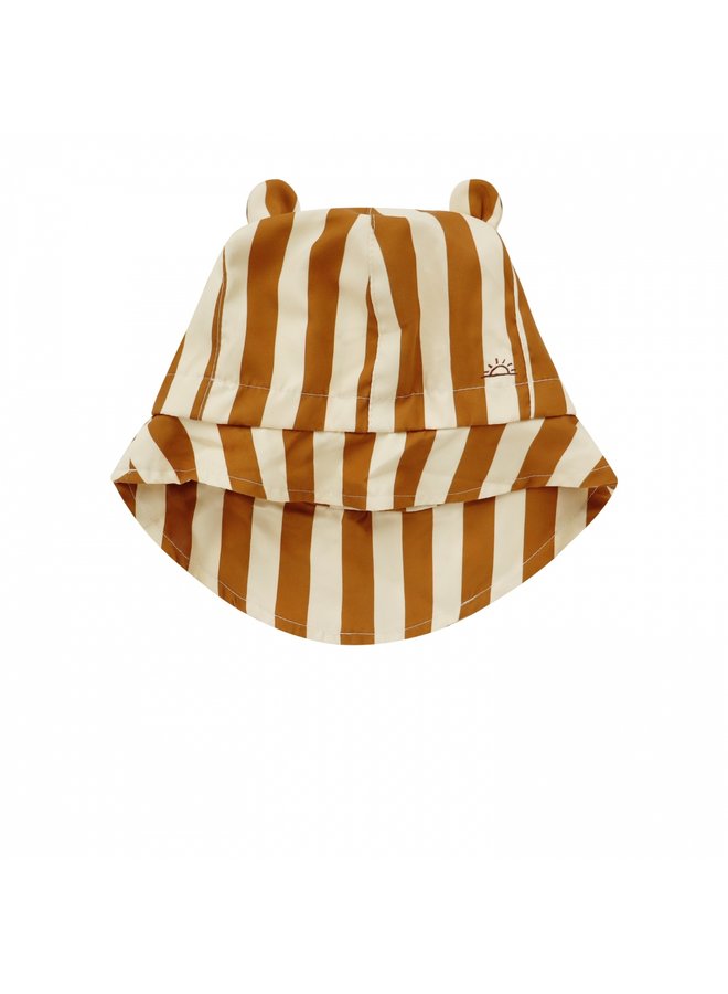 Salted Stories - Sun Hat Sidney Bold Stripes - Brown Sugar