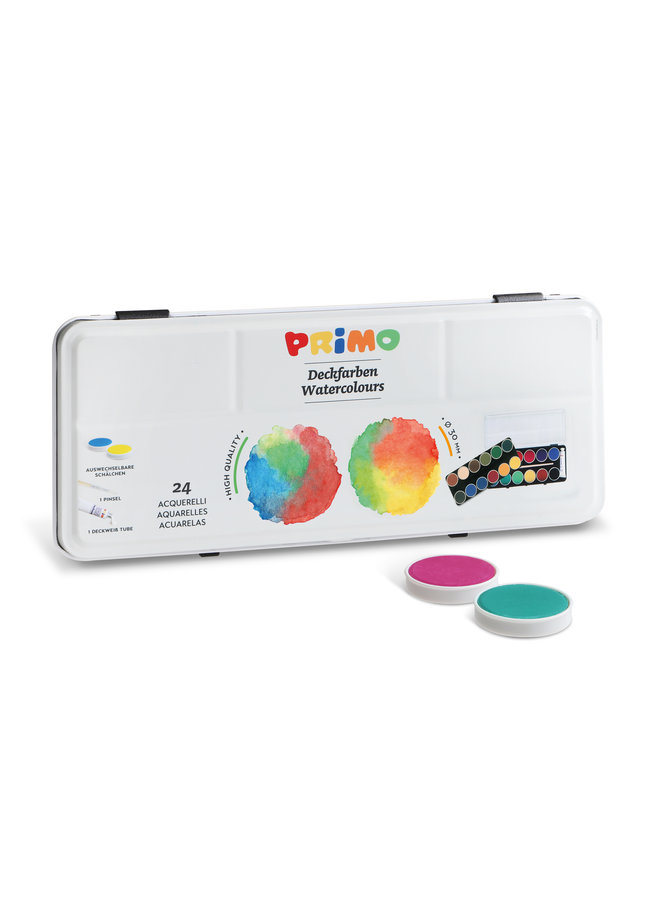 Primo - Aquarelverf blik ø30mm (24 kleuren)