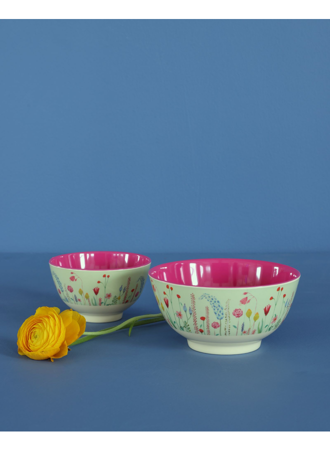 rice - Melamine kom met summer flowers print - small