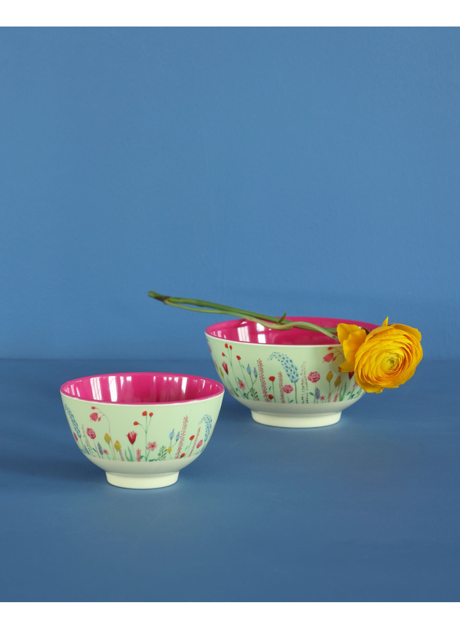 rice - Melamine kom met summer flowers print - small