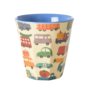 rice - Melamine beker met happy cars print - medium