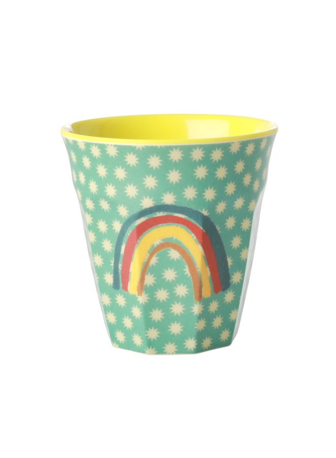 Melamine beker met rainbow and stars print - medium