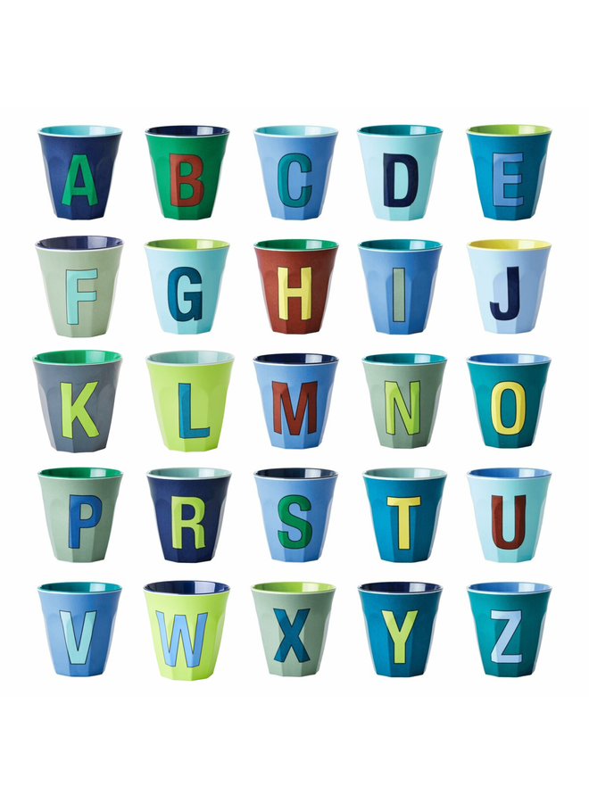 rice - Melamine alphabet - Bluish Colors