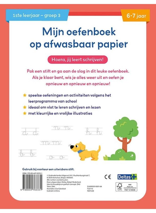 Deltas - Mijn oefenboek op afwasbaar papier ik leer al schrijven (6/7j)