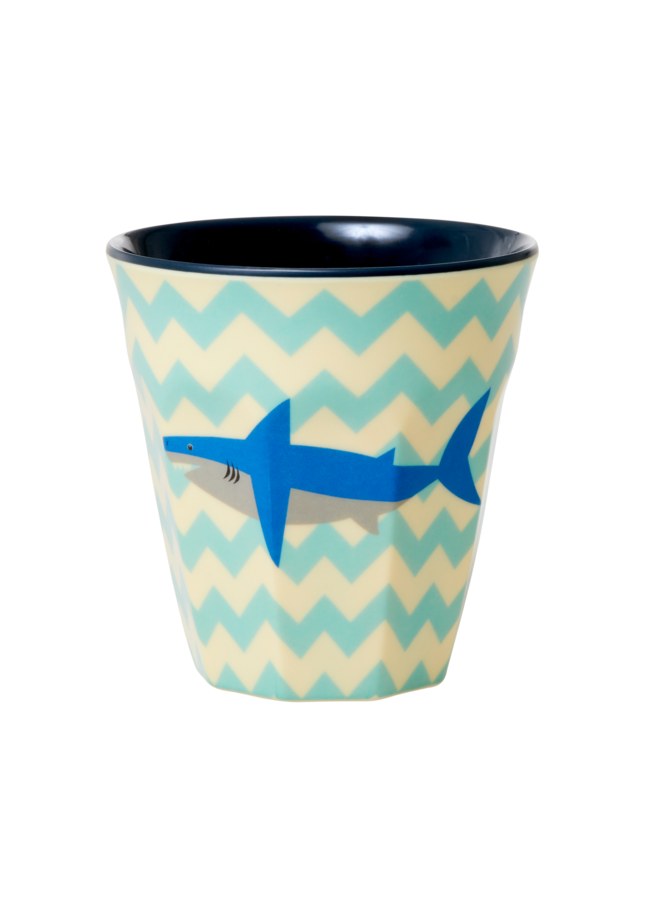 Melamine beker met shark print - medium