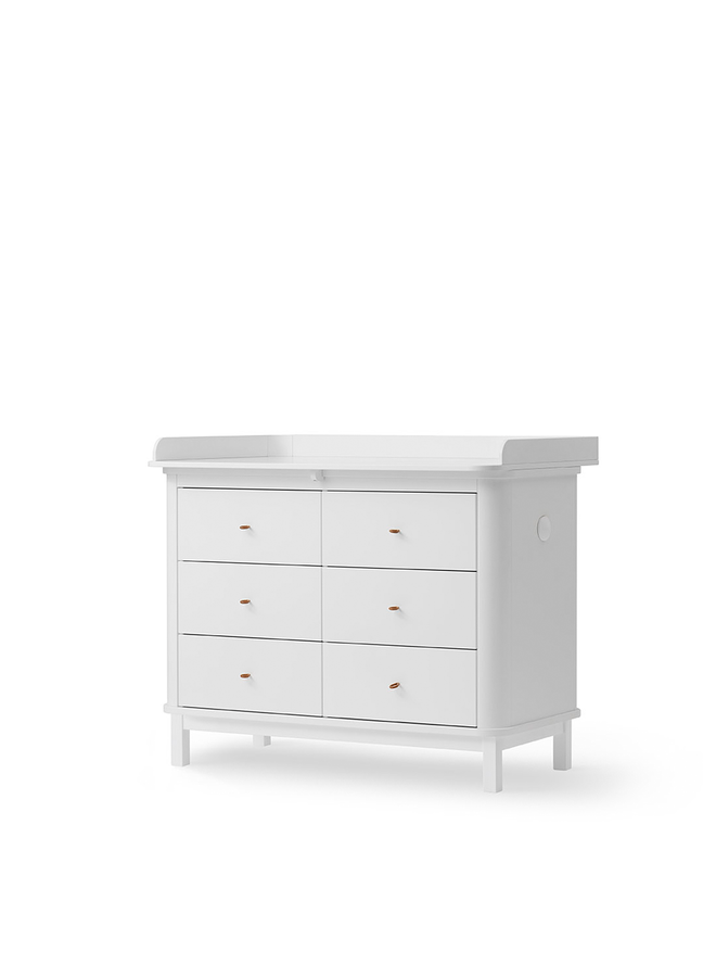 Oliver Furniture -Nursery dresser 6 drawers w. large top, white