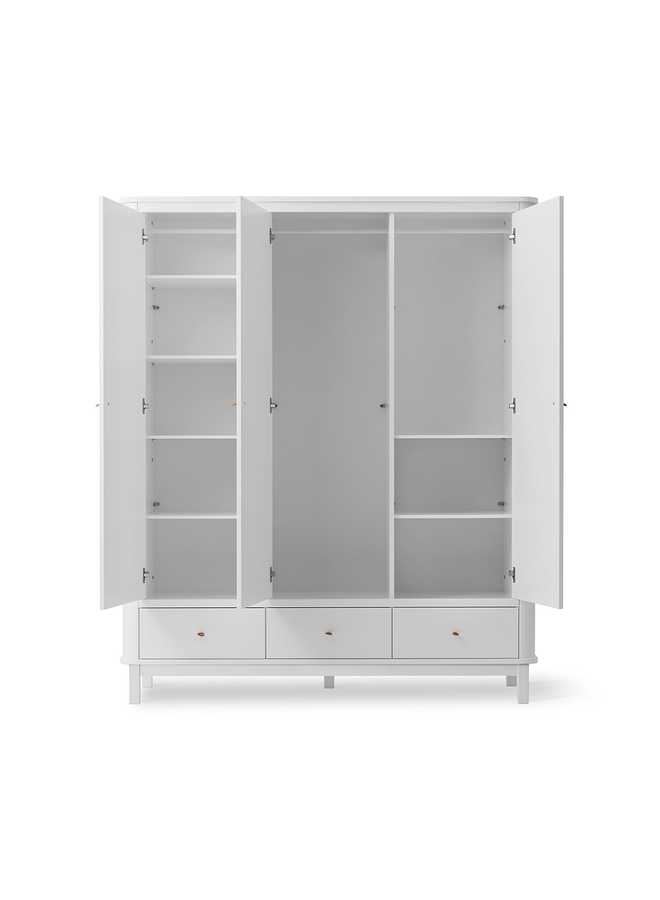 Oliver Furniture - Wardrobe 3 doors, white