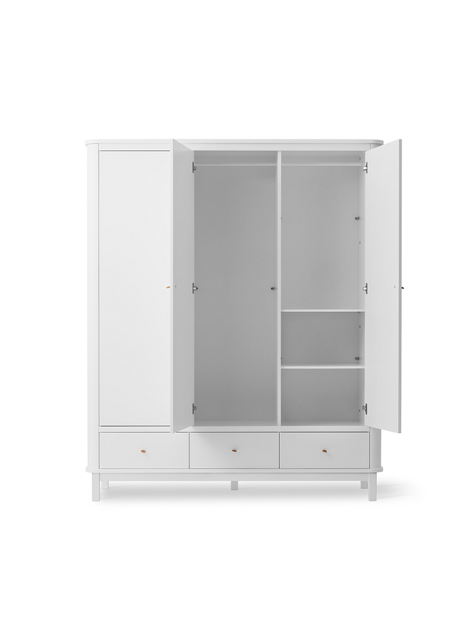 Oliver Furniture - Wardrobe 3 doors, white