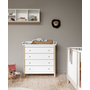 Oliver Furniture - Nursery dresser 4 drawers with nursery top, white/oak